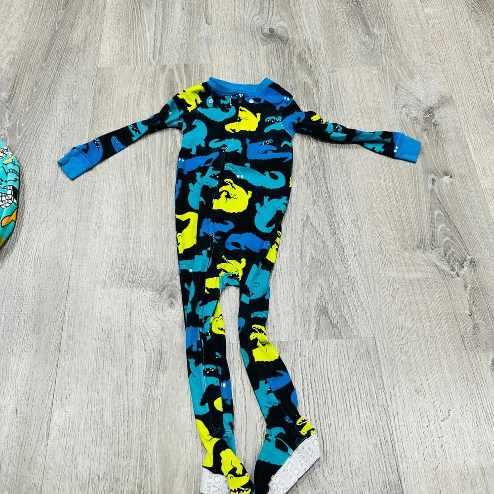 Carters Just One You 18M Baby Boy Footed Pajamas‎ Bundle 3pk Dinosaur Crocodile